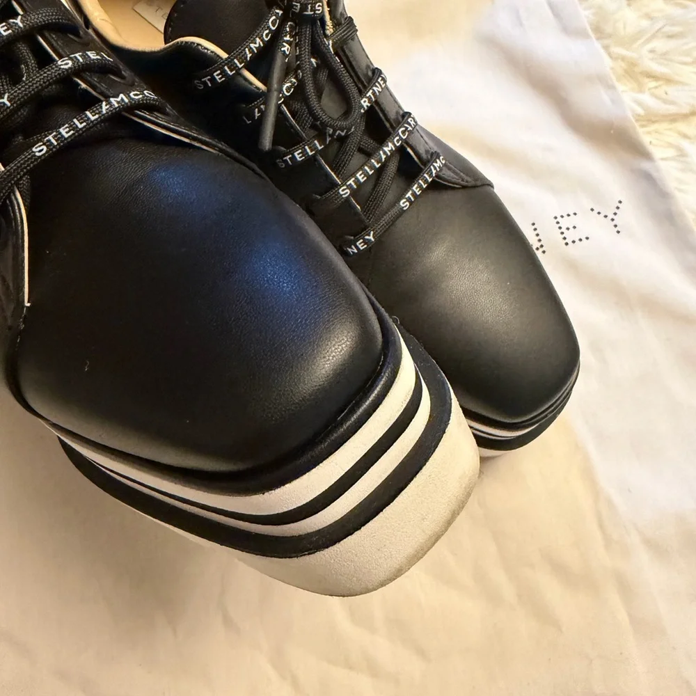 Stella McCartney Black and White Platform Shoes - Picture 13 of 13